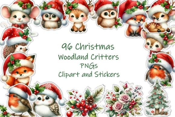 96 Christmas Woodland Critters PNG: Illustrations Review