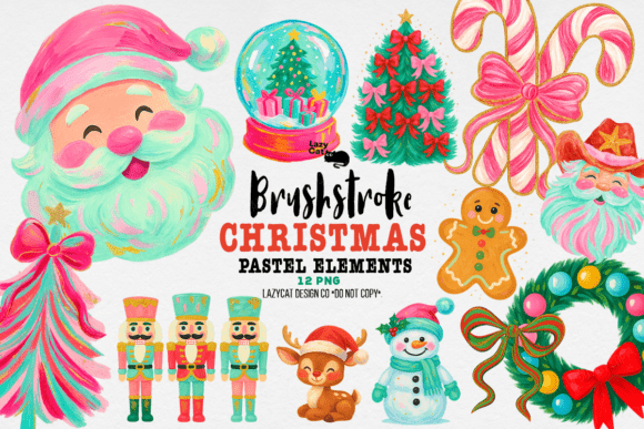 Christmas Brushstroke Elements Bundle: A Designer’s Review of Seasonal Illustrations