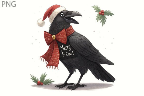 Christmas F-Caw-F PNG, Funny Christmas Illustrations Review