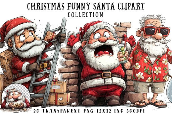 Christmas Funny Santa Clipart Review for Illustrations