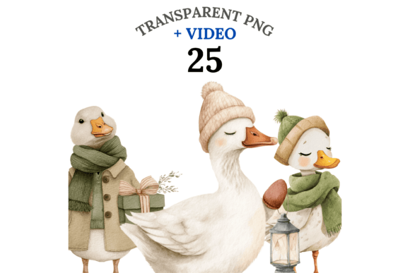 Christmas Goose Clipart Set Review