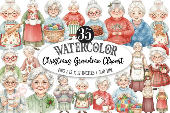 Christmas Grandma Clipart Sublimation Review