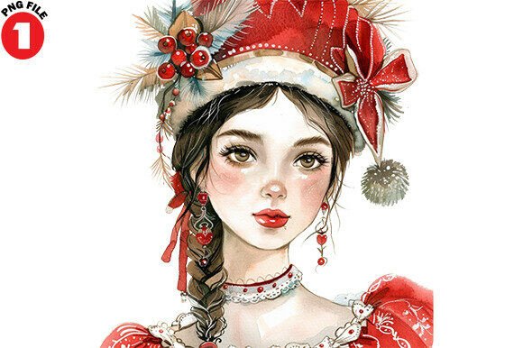 Christmas Nutcracker Woman Clipart: Seasonal Illustrations for Crafters