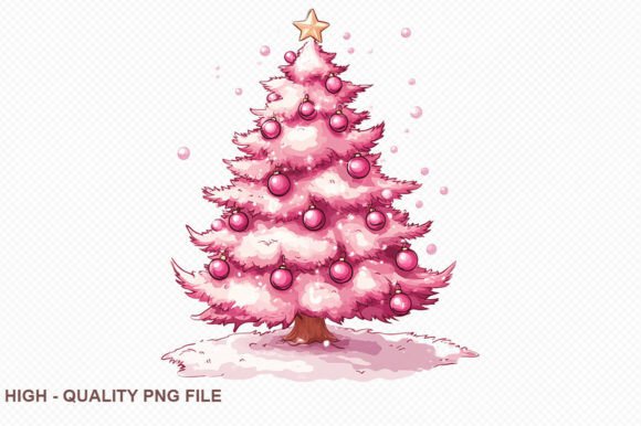 Christmas Pink Tree Clipart Review