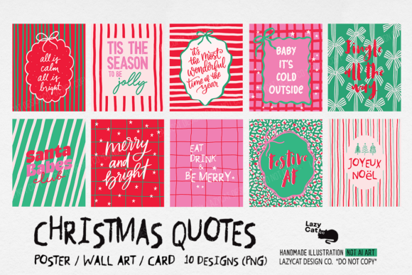 Christmas Quote PNG Bundle for Illustrations and Branding