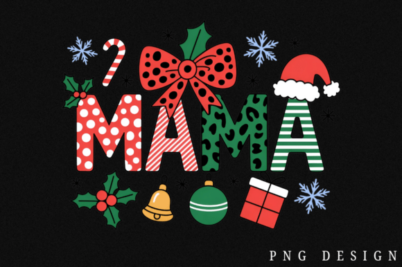 Coquette Christmas Mama Sublimation Desi