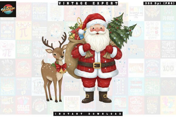 Cozy Santa and Reindeer Christmas PNG Review