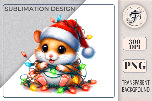 Cute Christmas Hamster Clipart Cartoon for Illustrations