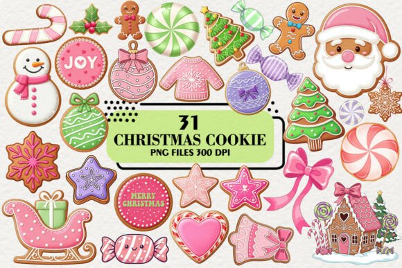 Cute Christmas Sugar Cookie Clipart