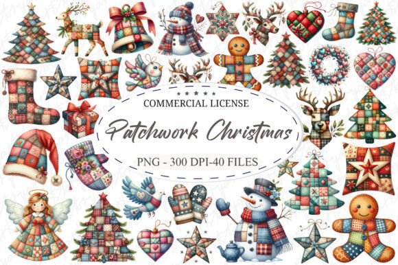 Patchwork Christmas Watercolor Clipart: A Brand Designer’s Review
