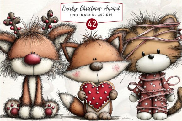 Quirky Christmas Animal Clipart Bundle: A Crafter’s Review of Festive Illustrations