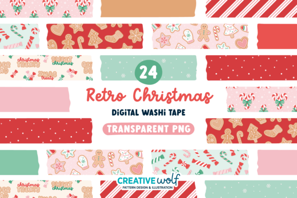 Retro Christmas Digital Washi Tape Set: A Seller’s Review of This Festive Illustrations Asset