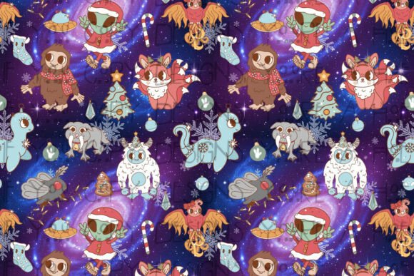 Seamless Cryptid Christmas Design Review