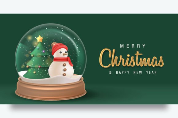 Vector 3D Christmas Banner Design for Illustrations