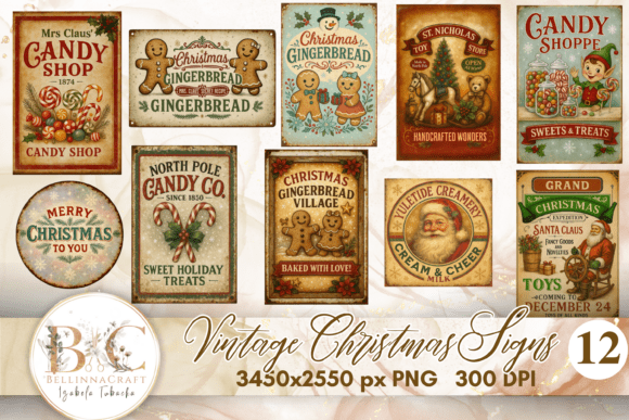 Vintage Christmas Signs Clipart Bundle: A Designer’s Review for Seasonal Branding