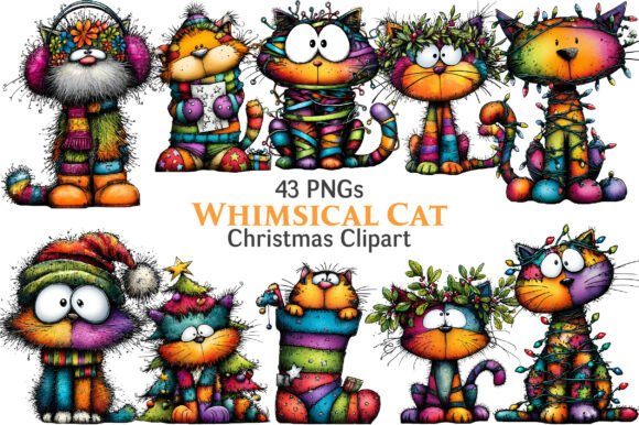 Whimsical Christmas Cat Clipart Review